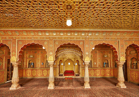 Karan Mahal, public audience hall, emperor throne, Exquisite glass inlay work