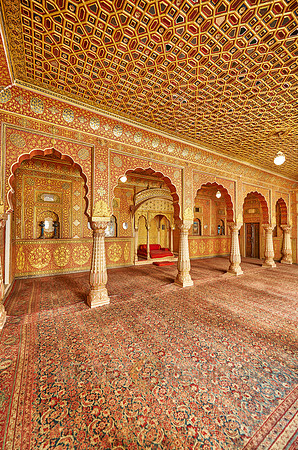 Karan Mahal, public audience hall, emperor throne, Exquisite glass inlay work