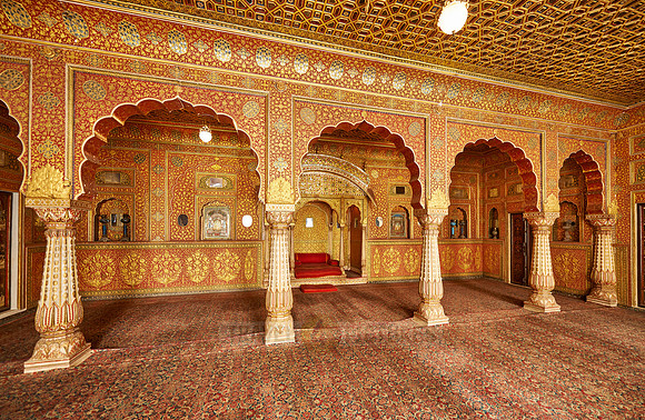 Karan Mahal, public audience hall, emperor throne, Exquisite glass inlay work