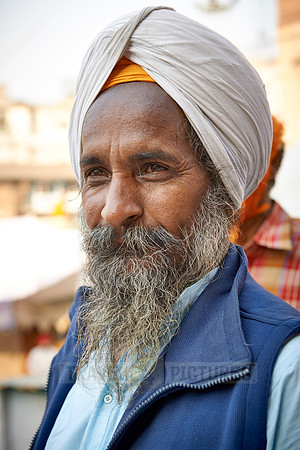 typical Sikh men with turban and beard