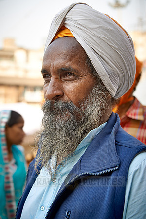 typical Sikh men with turban and beard