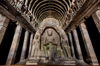 interior shot of Ellora Chaitya Cave No. 10