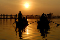 sunset over U Bein Bridge of Mandalay