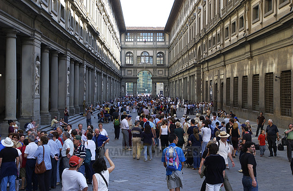Tourists at the Uffizi Galleries