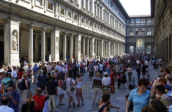 Tourists at the Uffizi Galleries