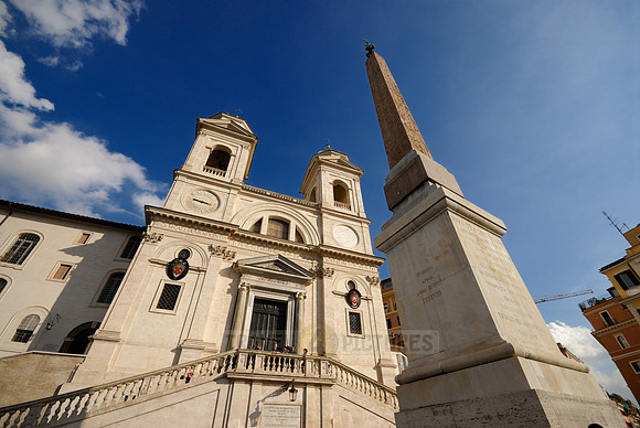 church Trinita dei Monti and obelisk at Spanish Steps