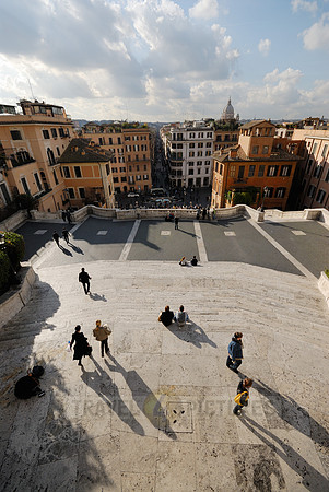 view from above onto Spanish Steps, Piazza di Spagna