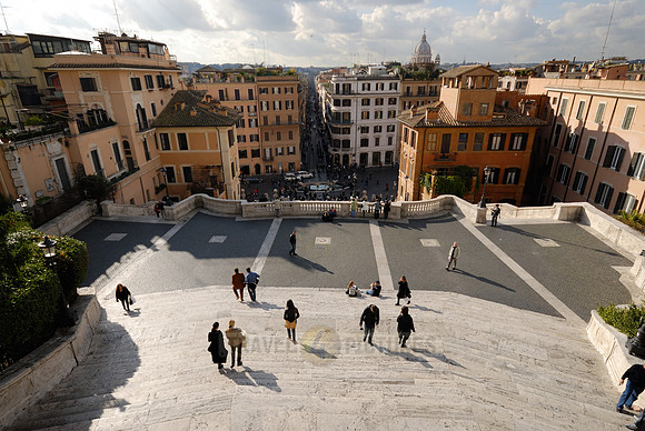 view from above onto Spanish Steps, Piazza di Spagna