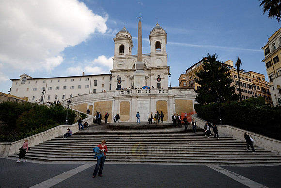 church Trinita dei Monti and obelisk at Spanish Steps