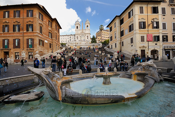 Spanish Steps and Fontana della Barcaccia, Piazza di Spagna