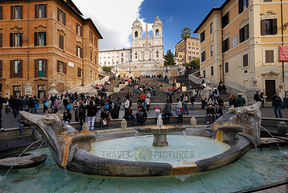 Spanish Steps and Fontana della Barcaccia, Piazza di Spagna