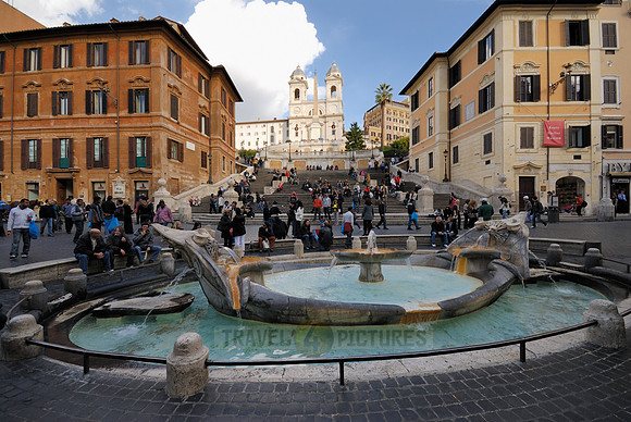 Spanish Steps and Fontana della Barcaccia, Piazza di Spagna