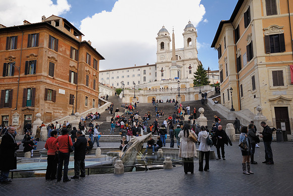 Spanish Steps and Fontana della Barcaccia, Piazza di Spagna