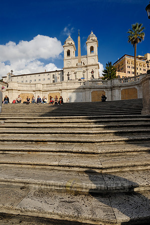 church Trinità dei Monti and obelisk at Spanish Steps