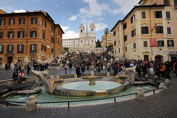Spanish Steps and Fontana della Barcaccia, Piazza di Spagna