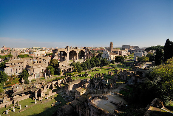 view from above on Roman Forum