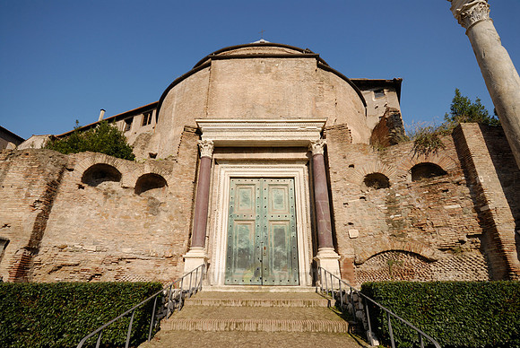 Temple of Romulus with ancient bronze door