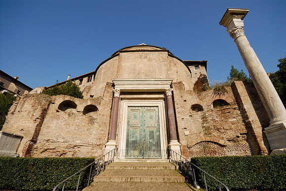 Temple of Romulus with ancient bronze door