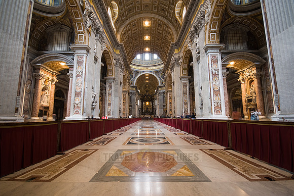 indoor shot of St. Peter's Basilica