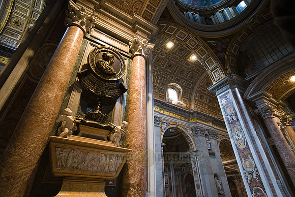 indoor shot of St. Peter's Basilica