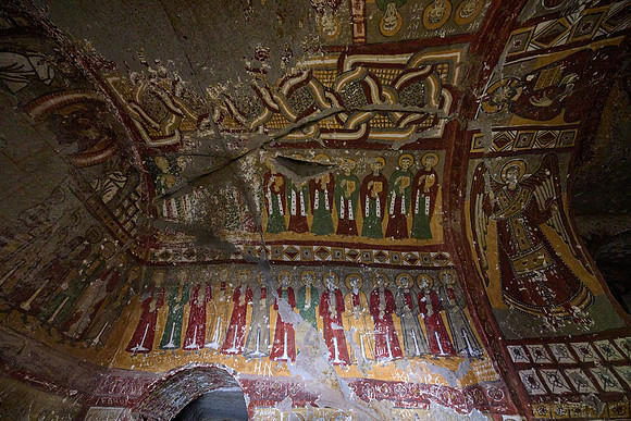 frescos inside the serpent church or Yilanli church