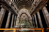 interior shot of Ellora Chaitya Cave No. 10