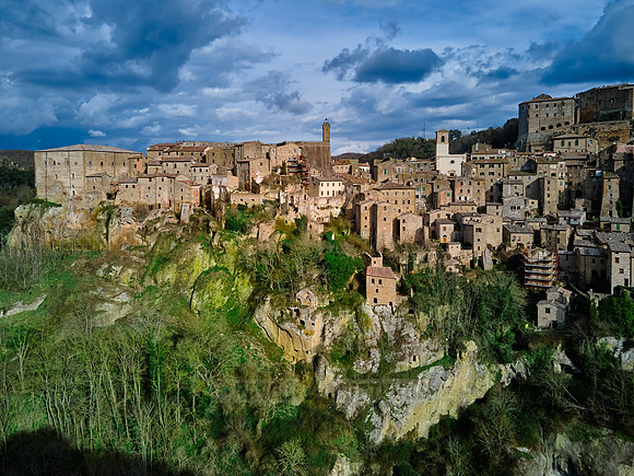 Aerial view of medieval town Sorano
