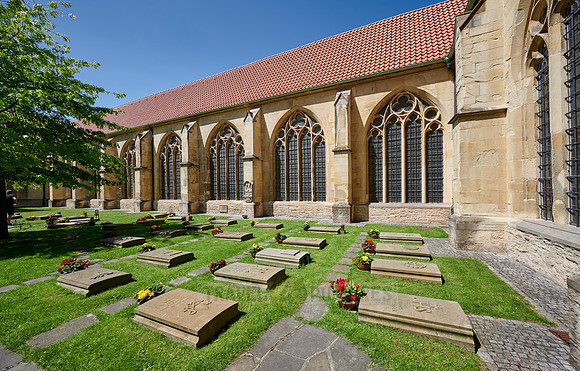 Courtyard with tombs in Muenster Cathedral