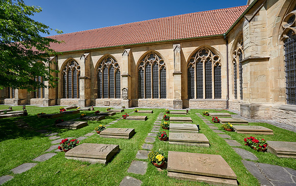 Courtyard with tombs in Muenster Cathedral