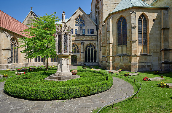 Courtyard with tombs in Muenster Cathedral