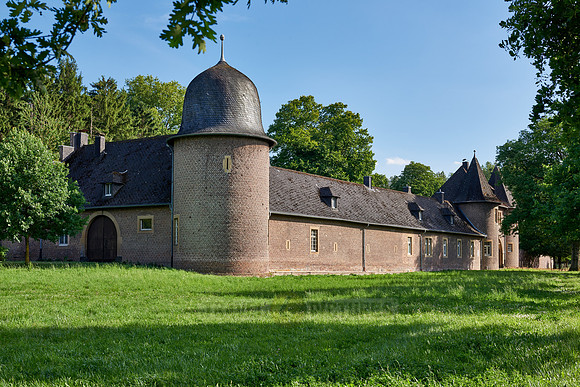 outer wall and gate to private Rimburg castle, Uebach-Palenberg