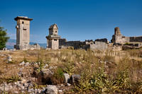 Sarcophagus and Harpy Pillar in ruins of ancient city Xanthos
