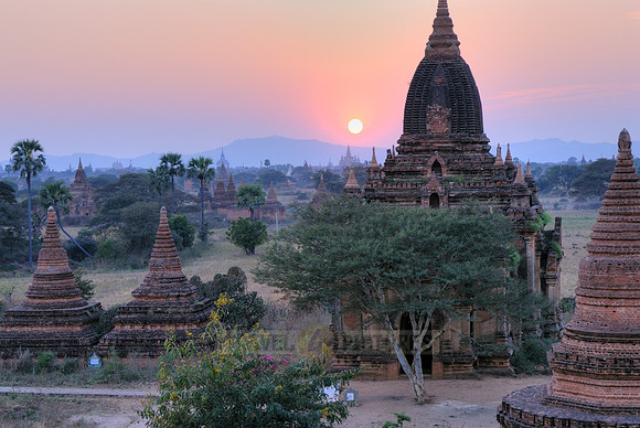 sunset over Bagan