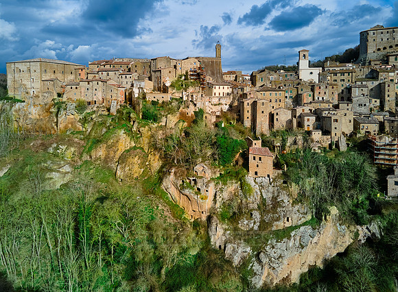 Aerial view of medieval town Sorano