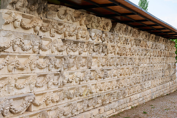 Face reliefs in the entrance area of Aphrodisias