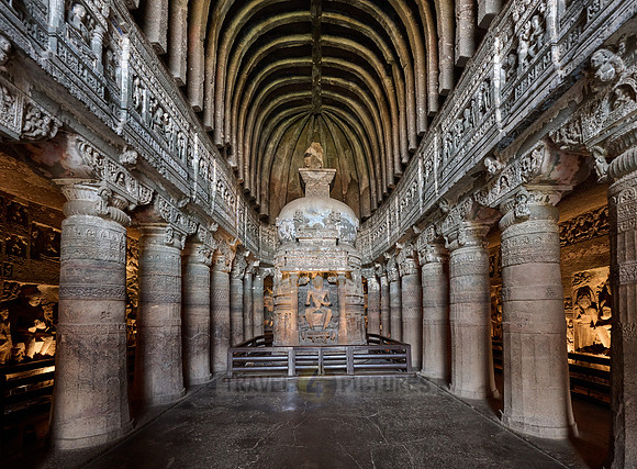interior shot of Cave No. 26 of Ajanta caves