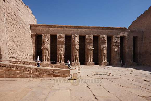 god Osiris columns at north colonnade in first court