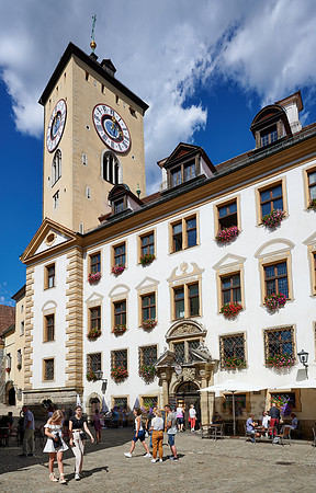 clock tower of old town hall of Regensburg