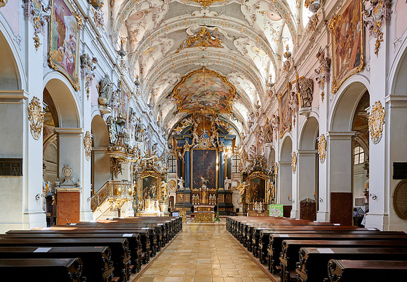 interior shot of former Benediktiner-church St. Emmeram (with St. Rupert)