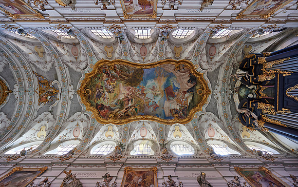 interior shot of former Benediktiner-church St. Emmeram (with St. Rupert)