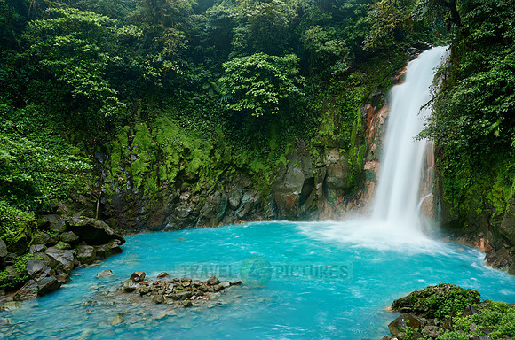 waterfall of blue river Rio Celeste