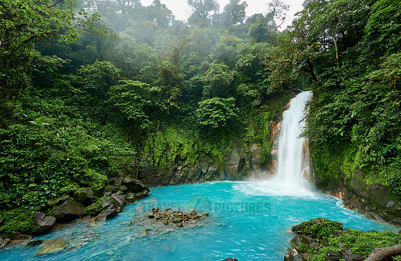 waterfall of blue river Rio Celeste