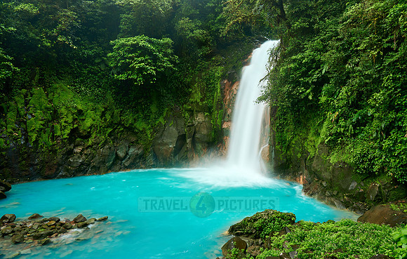 waterfall of blue river Rio Celeste