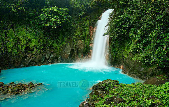 waterfall of blue river Rio Celeste