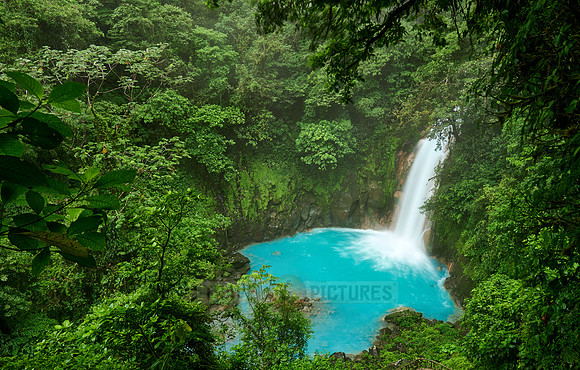 waterfall of blue river Rio Celeste