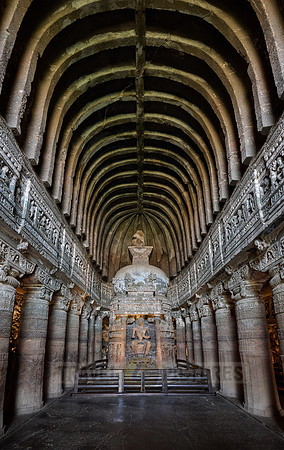 interior shot of Cave No. 26 of Ajanta caves