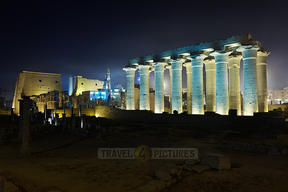 night shot of colonnade