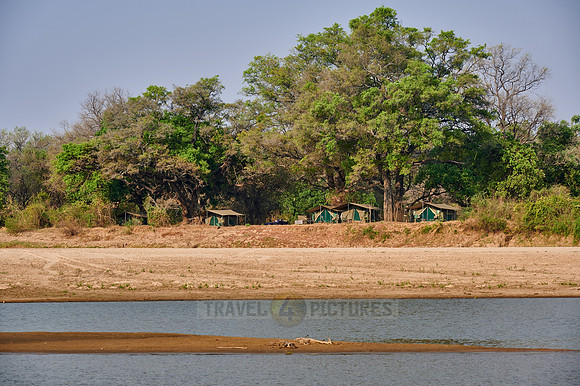 Tented camp on the banks of the South Luangwa River