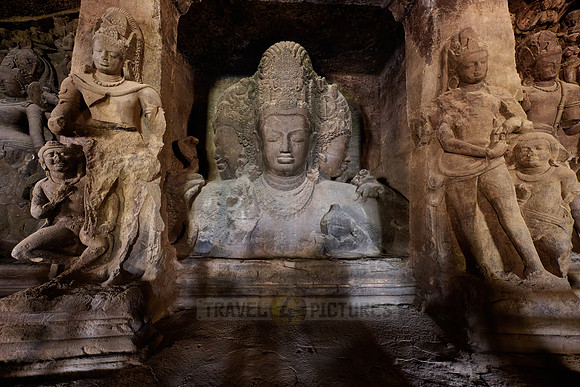 the Eternal Shiva, the Sadashiva, Elephanta caves, Mumbai
