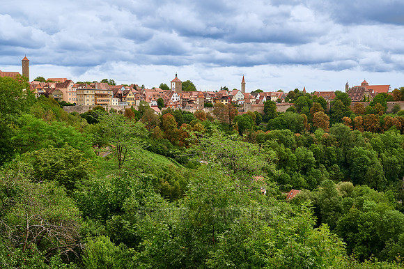 view on the historic town of Rothenburg ob der Tauber